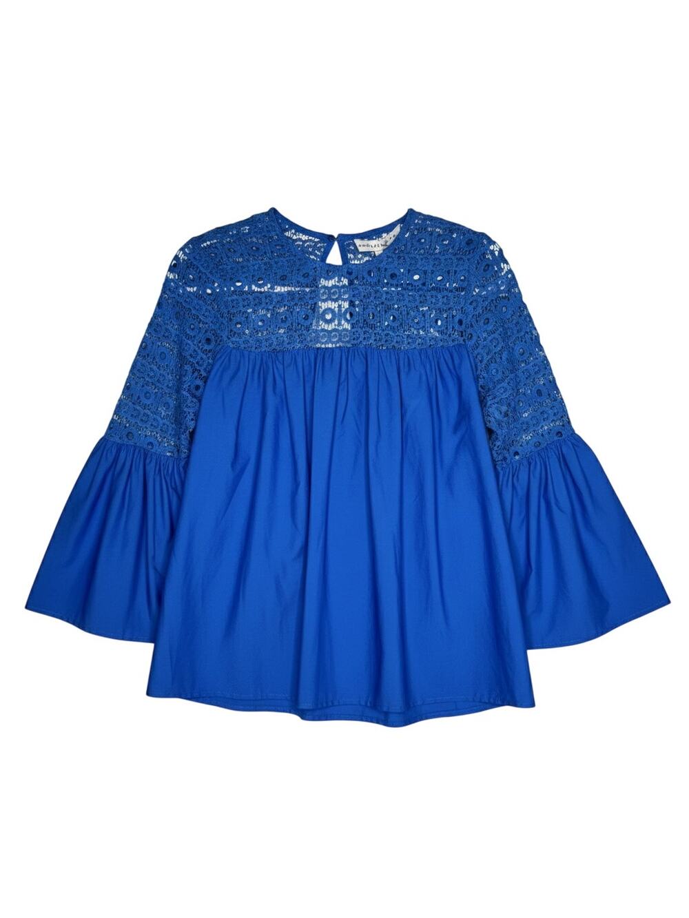 Endless Rose Blue Crochet Lace Blouse Size Small NEW